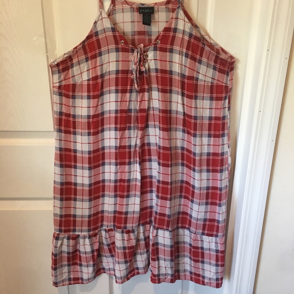 Plaid spaghetti-strap dress